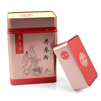 丹參粉長(zhǎng)方形金屬鐵盒_保健品鐵盒包裝定制廠家